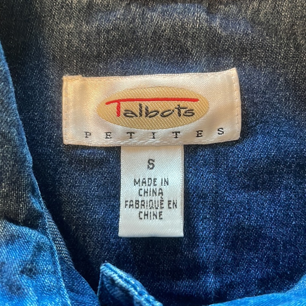 Talbots Button Down Jean Jacket Size Sp - image 5